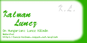 kalman luncz business card